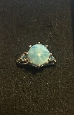 Sterling Silver And Larimar Ring Size 7. Marked Djoy 925
